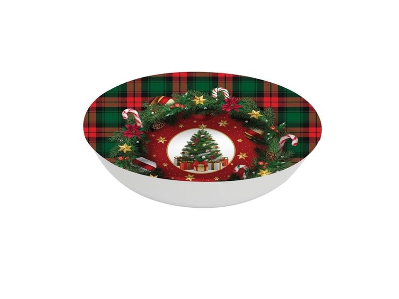 Schale Mit Weihnachtsmotiven, Schottenkaro