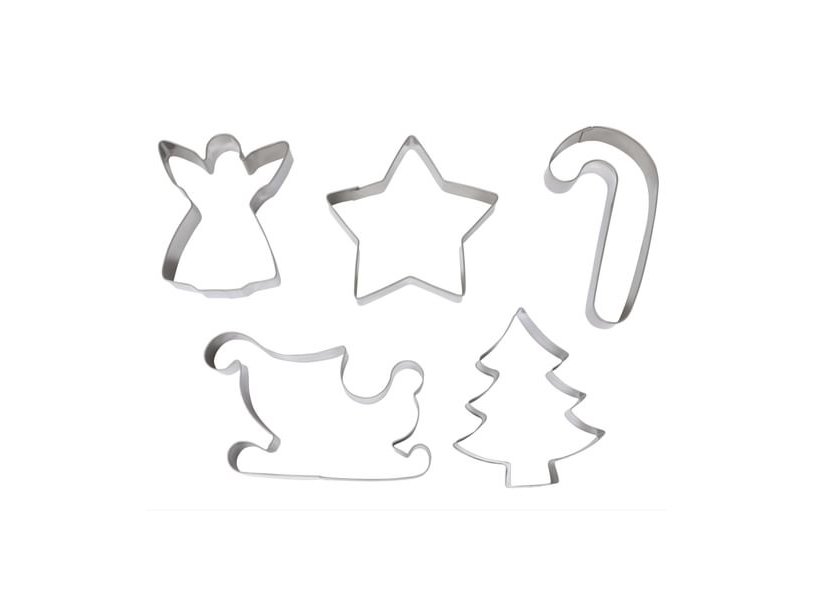 Kageudstikkere med julemotiver, 5 stk | N - A | GameStuff