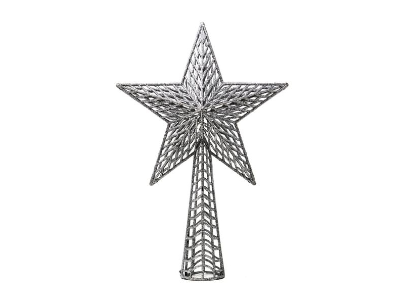 Weihnachtsbaumspitze Stern Mit Silberglitter