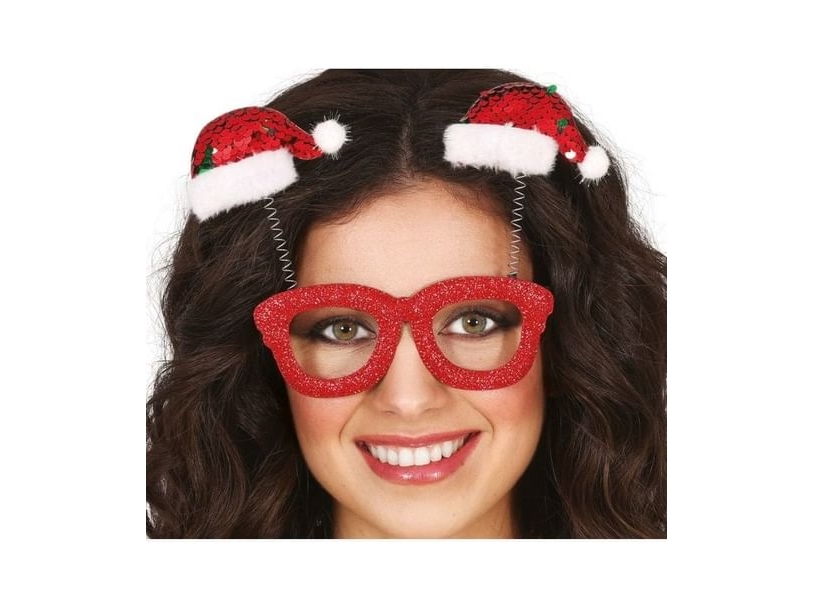 Brillen Mit Weihnachtsmannmützen