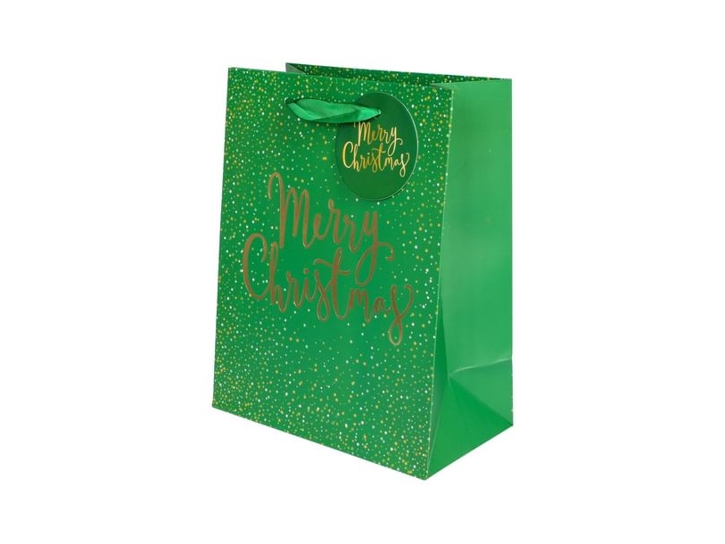 Geschenktüte Merry Christmas, Grün