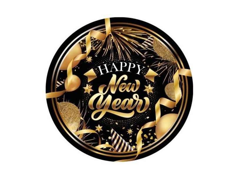Happy New Year Tallerkener, 23 Cm