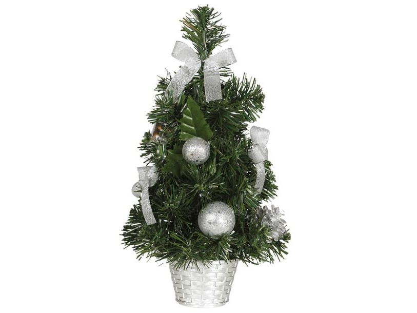 Konstgjort julgran med silverpynt, 40 cm | N - A | GameStuff