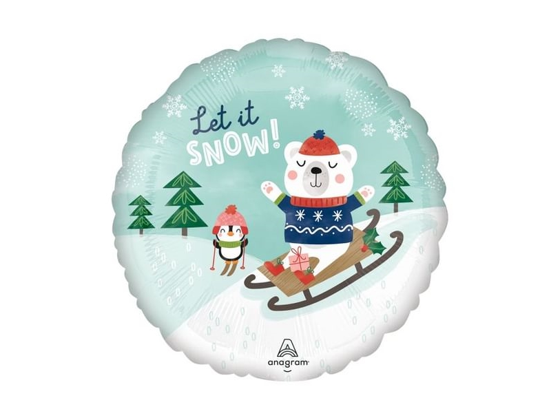 Let It Snow folieballon, 43 cm