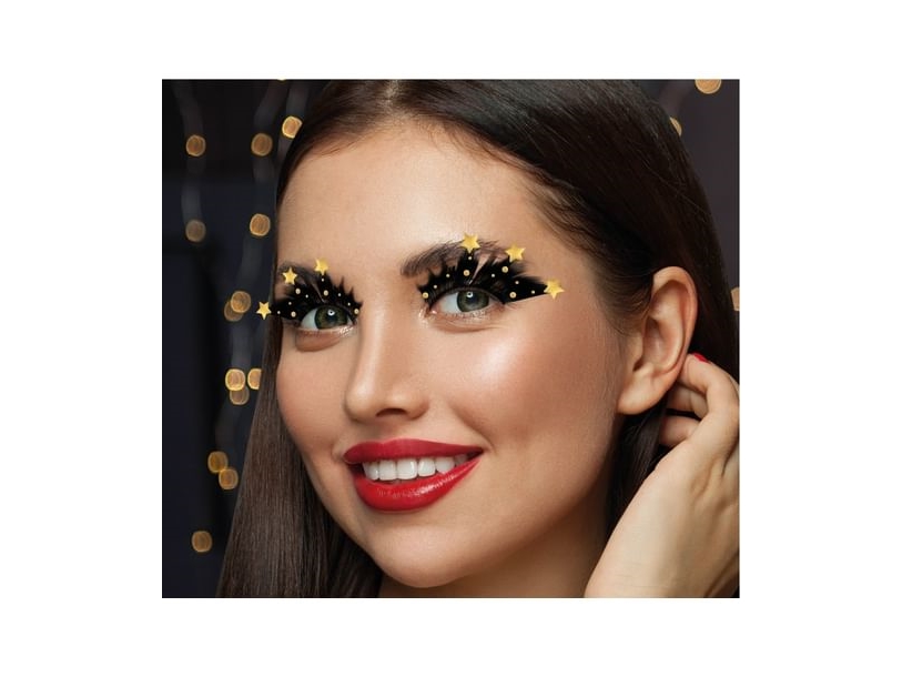 Wimpern Mit Goldenen Sternen