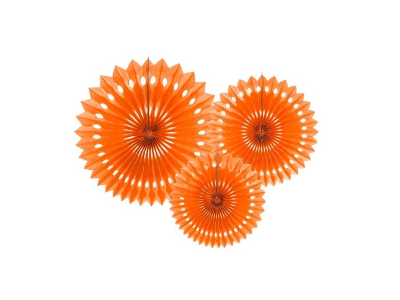 Orangefarbene Rosetten, 3 Stück