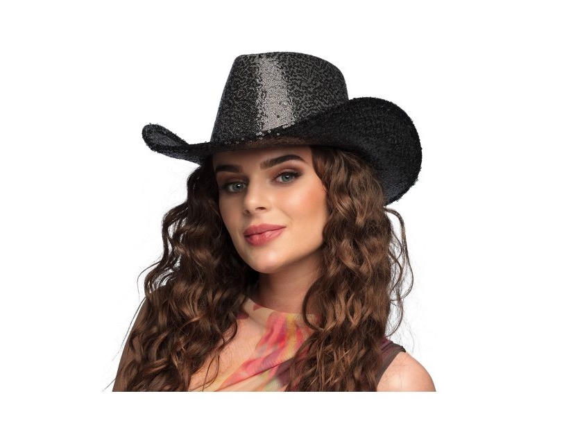 Sort Paillet Cowboyhat
