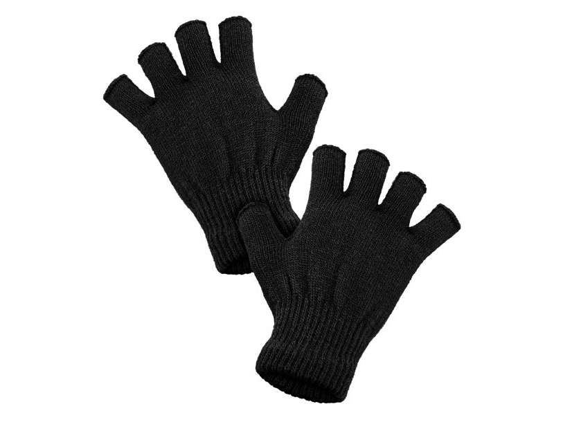 Schwarze Fingerlose Handschuhe