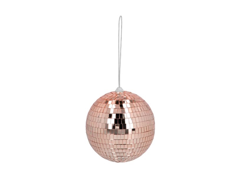 Rosegold diskokugle, 15 cm