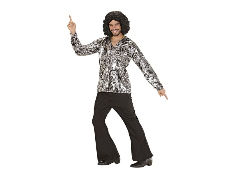 Silbernes Discohemd