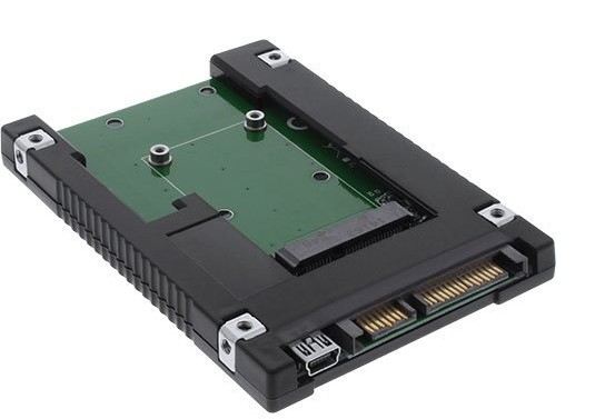 Inline Laufwerksadapter 2,5", Sata Auf Msata Ssd, Schwarz, 70 Mm, 100 Mm, 12 Mm, 38 G, 100 Mm