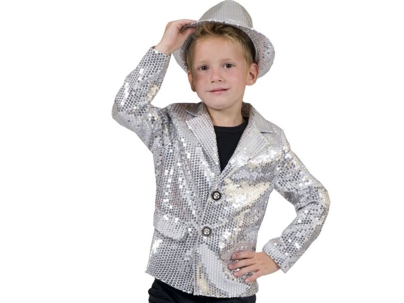 Silberne Paillettenjacke 70Er/80Er