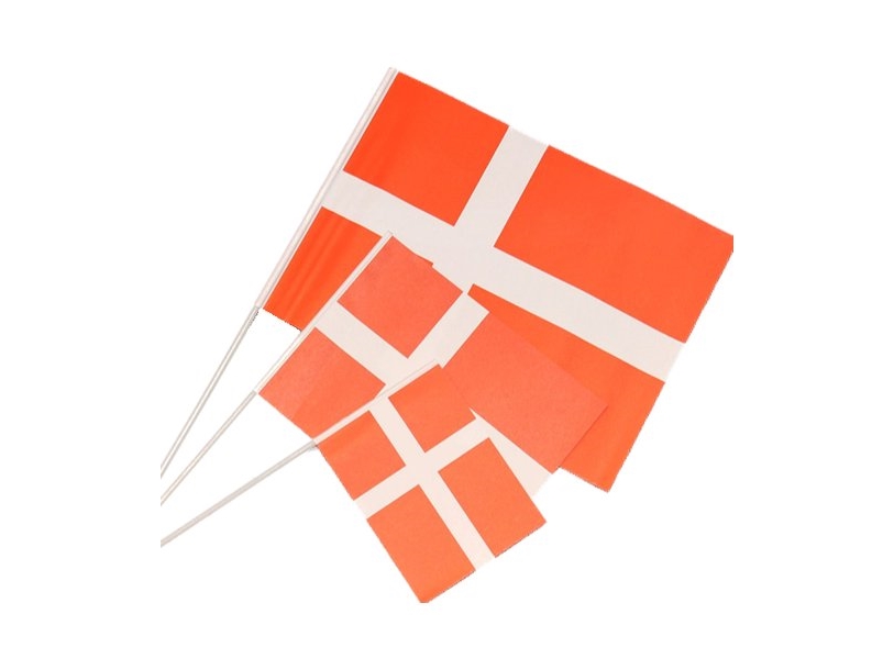 Flag papir på pind 14,5x19 cm - (10 stk.)