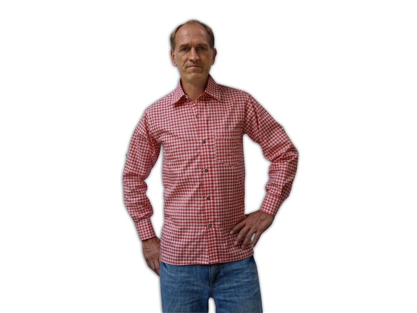 Punavalkoruutuinen paita