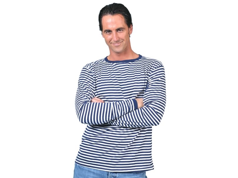 Weiß Und Blau Gestreifte Bluse
