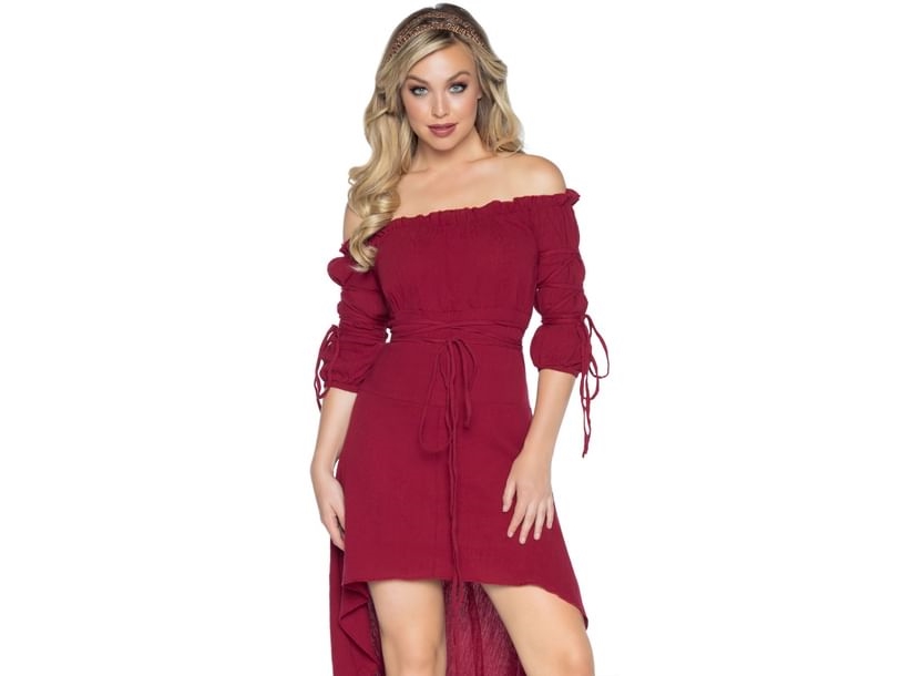 Bordeauxfarbenes Kleid