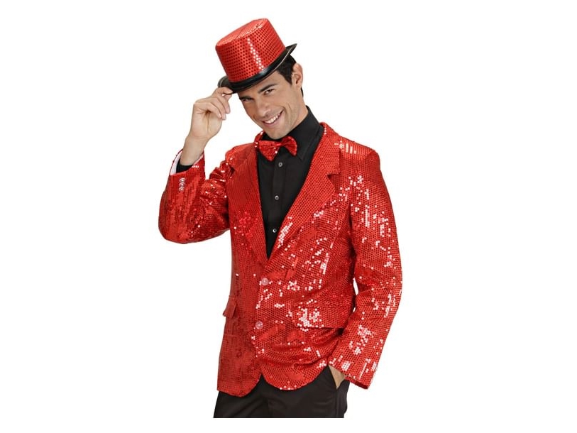 Rote Paillettenjacke