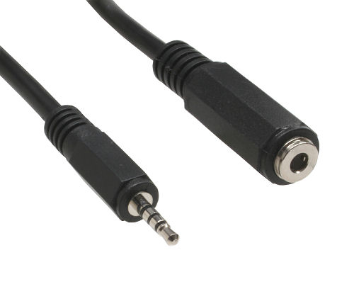 Inline 99308B, 2.5Mm, Hanstik, 3.5Mm, Hunstik, 0,2 M, Sort