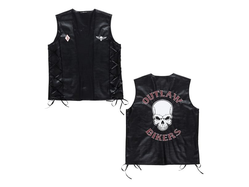 Biker Vest Med Kranie