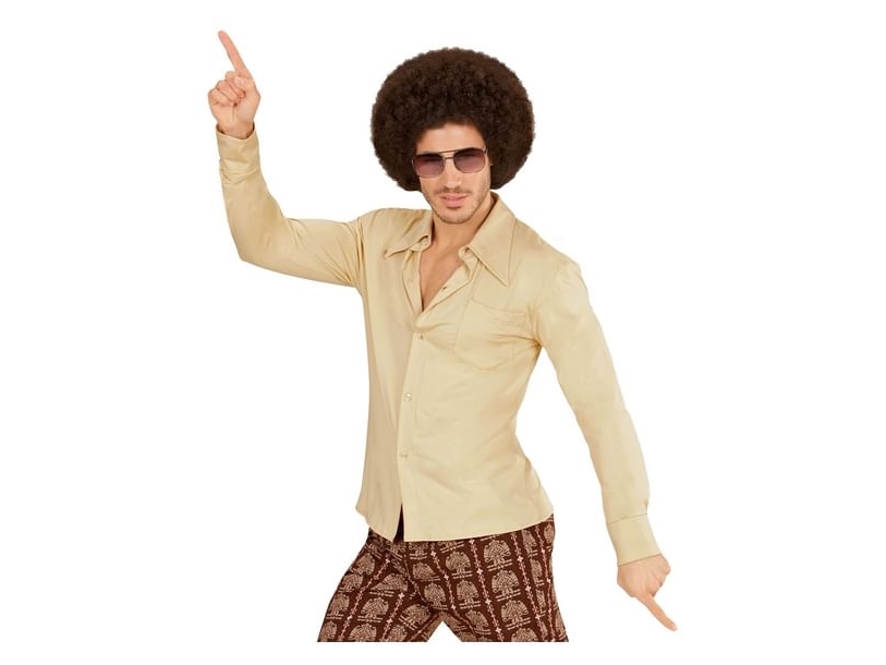 Beige 70-tals skjorta | Leksaker - Rollek - Kostym | GameStuff