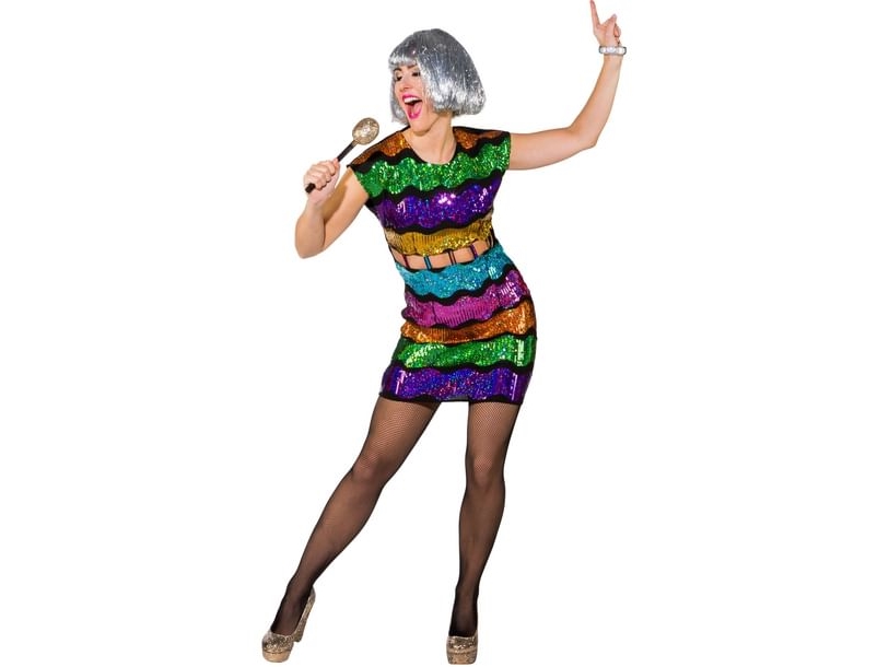 Regenbogenfarbenes Paillettenkleid
