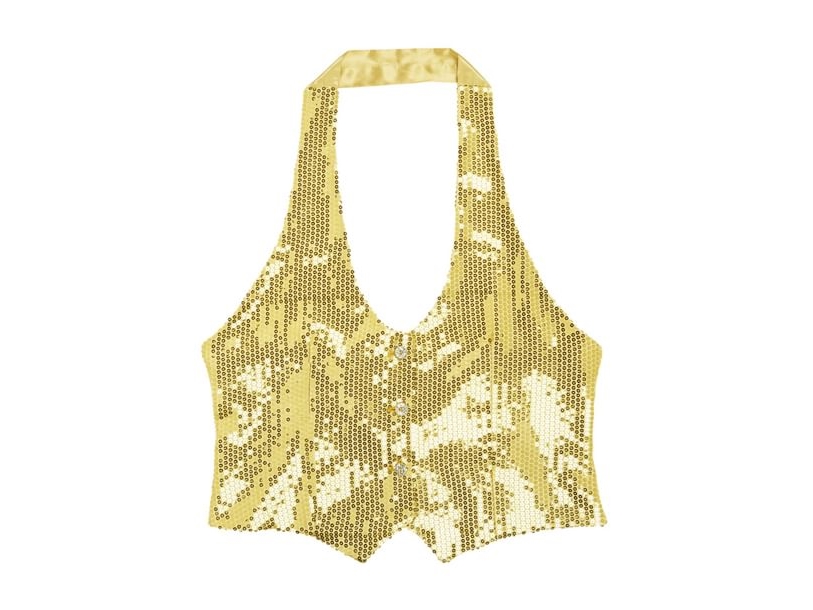Goldfarbene Paillettenweste Für Frauen