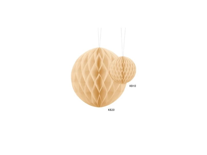 Cremefarbene Papier-Tissue-Kugel, 10 Cm