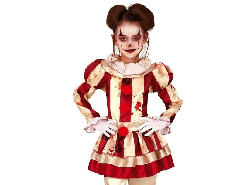 Striped Clown Girl Kostume