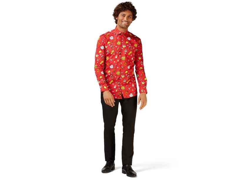 Juleskjorte Doodle Red