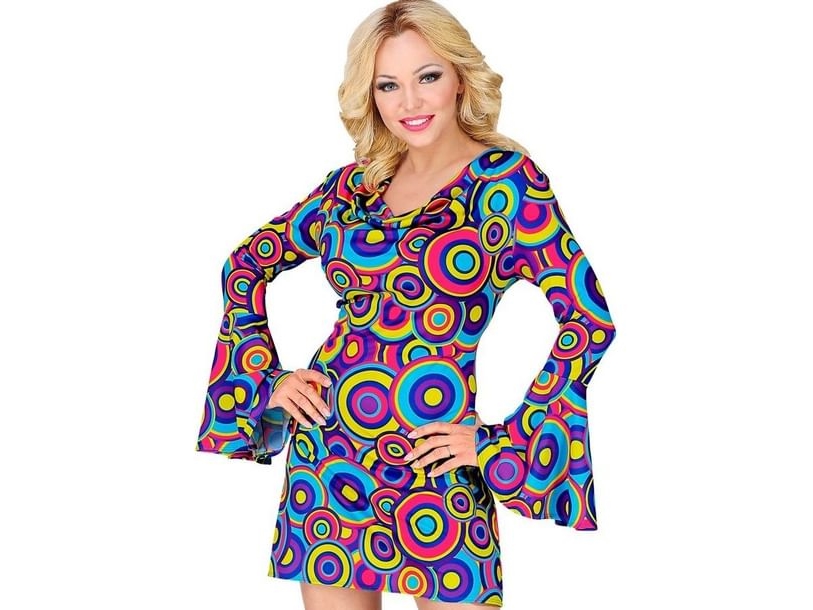 70Er Jahre Groovy Kjole, Blaue Blasen