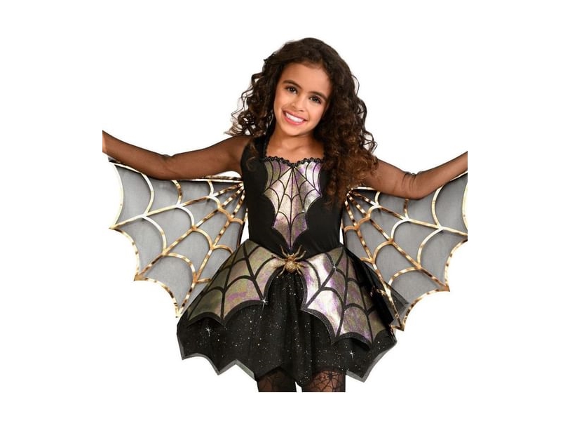 Skinnende Edderkop Børnekostume - X-Large