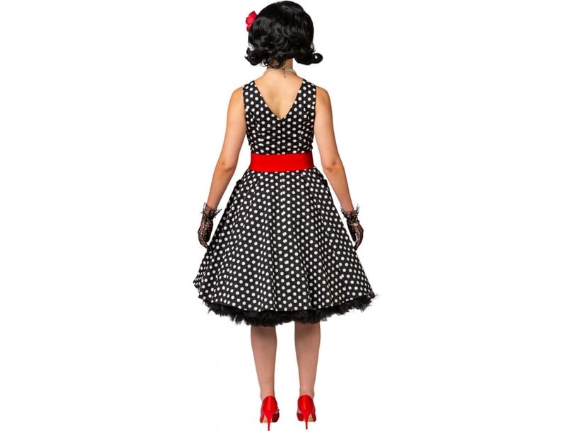 Rockabilly Kjole Med Hvide Prikker