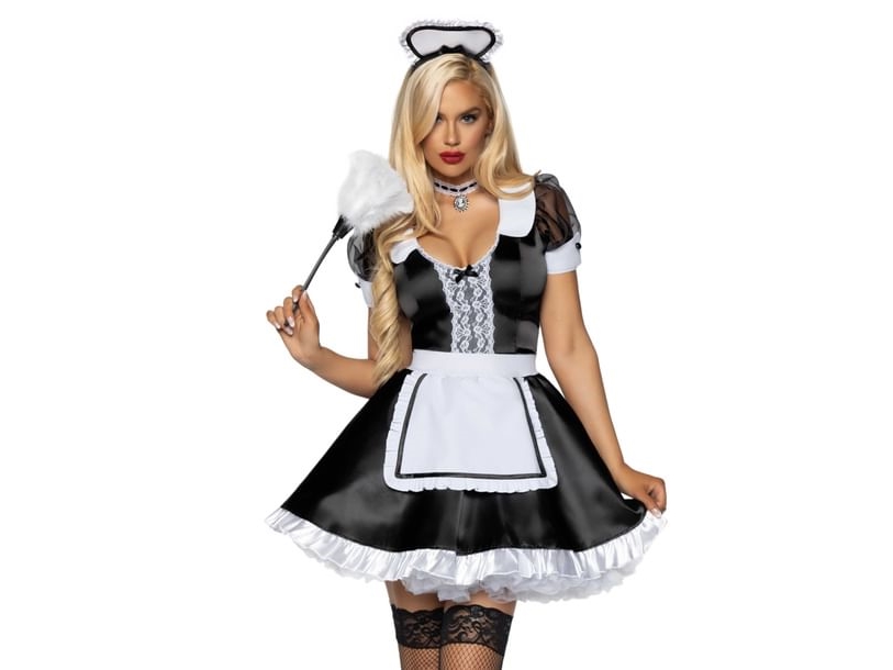 Fransk Stuepige Kostume Deluxe - Medium