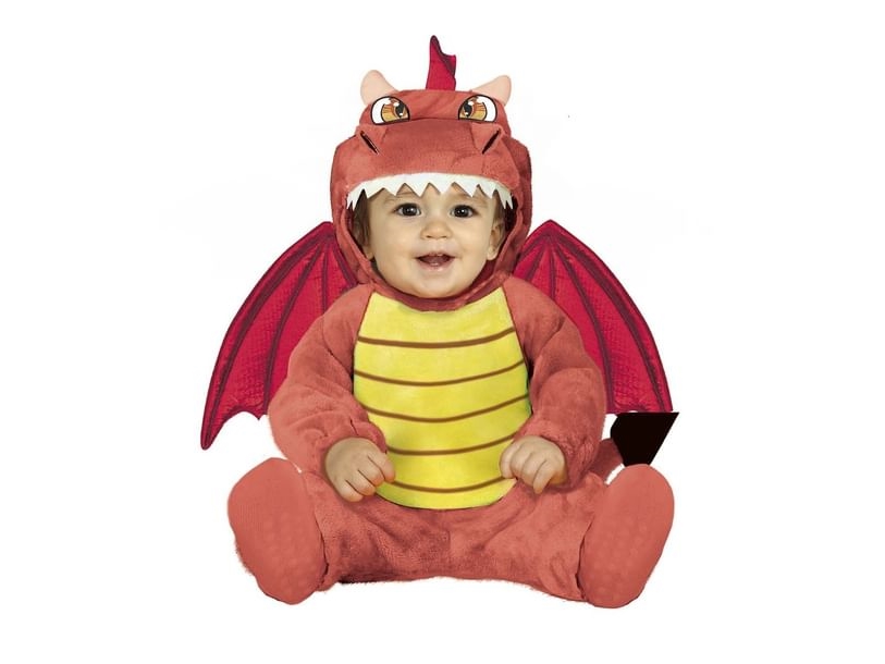 Rød Drage Baby Kostume