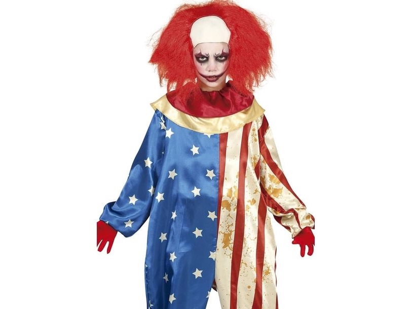 Patriotisk Klovn Børnekostume - Medium