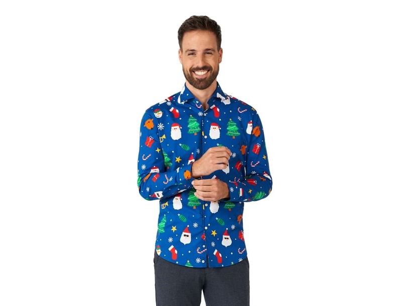 Juleskjorte Festivity Blue