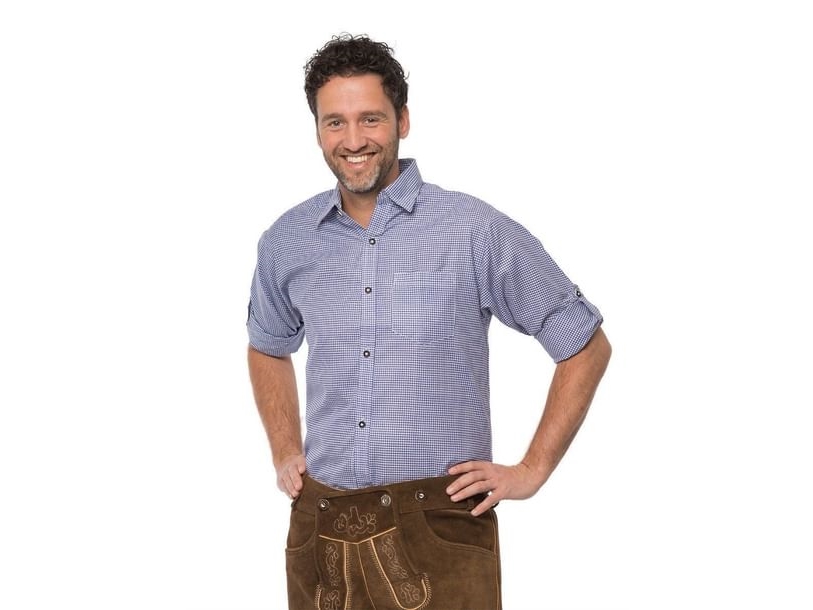 Tummansininen ruudullinen paita