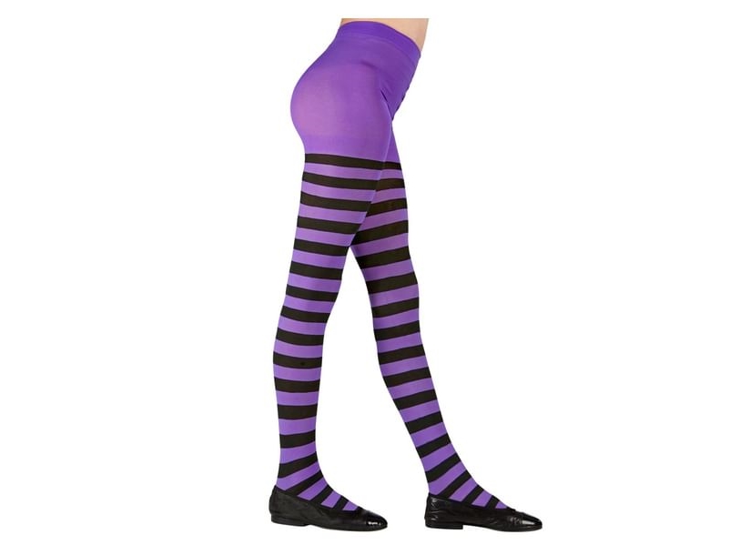 Schwarz-Lila Gestreifte Strumpfhose, Kind