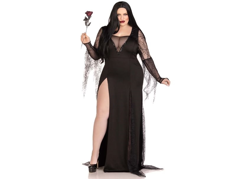 Sexy Spooky Morticia Kostüm Plus