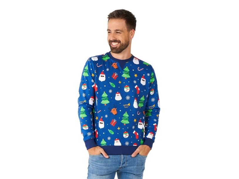 Opposuits Festlichkeit Blaue Weihnachtsbluse