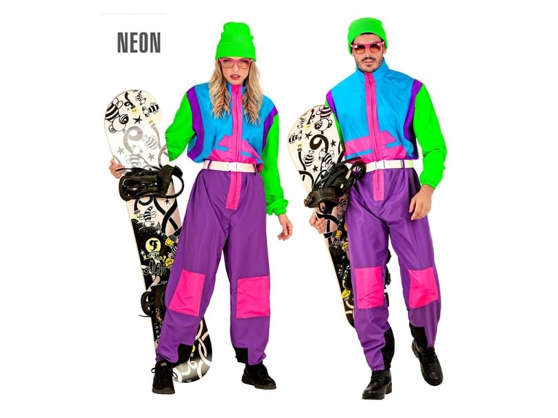 80'er Skidragt Neon Kostume - Medium