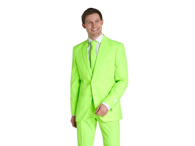 Neon-Limettengrößes Anzug Opposuits (70Er 80Er)
