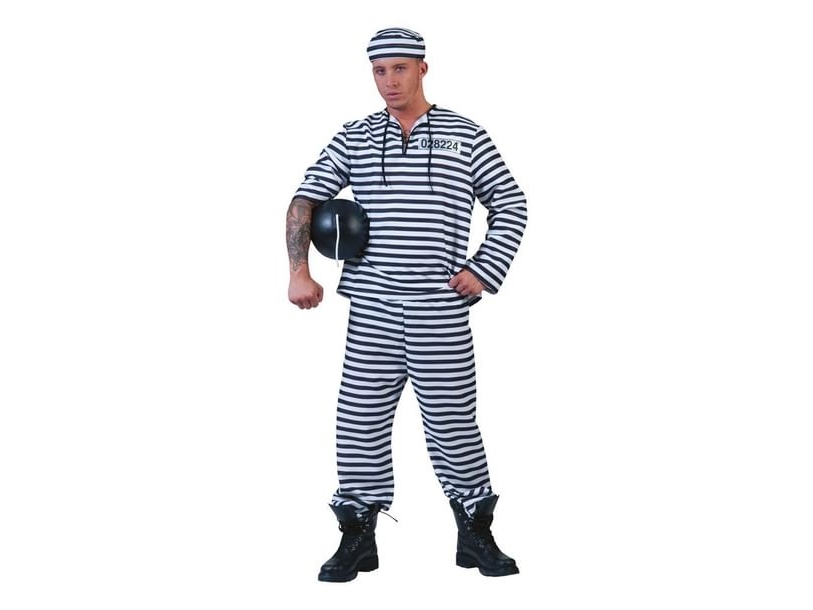 Sort Og Hvid Fangedragt Kostume