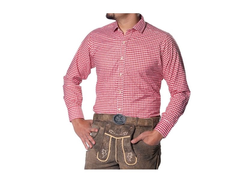 Punainen ruudullinen tirolilainen paita