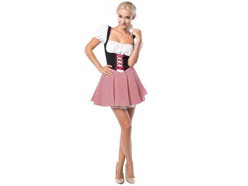 Dirndl Eva, röd och svart | Leksaker - Rollek - Kostym | GameStuff