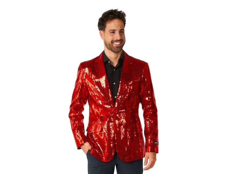 Rote Paillettenjacke