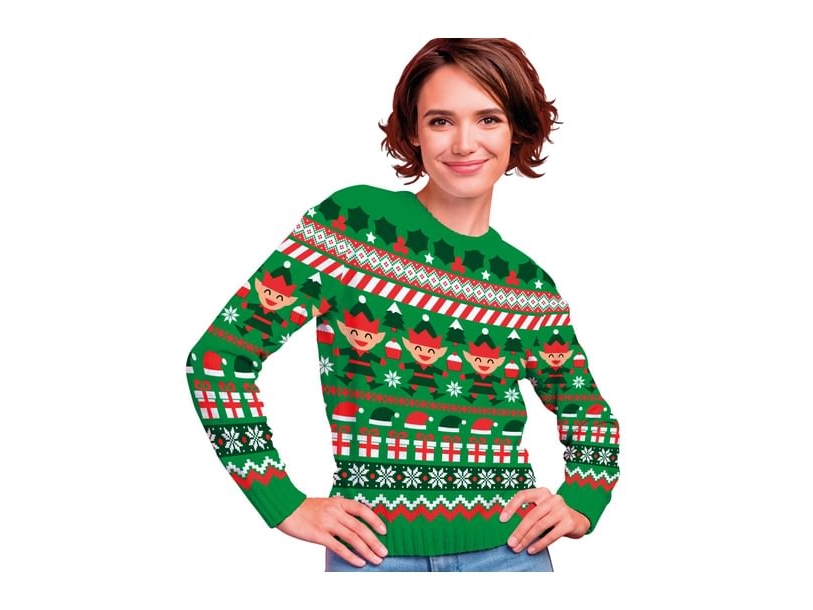 Weihnachtliche Elfen-Strickjacke Damen