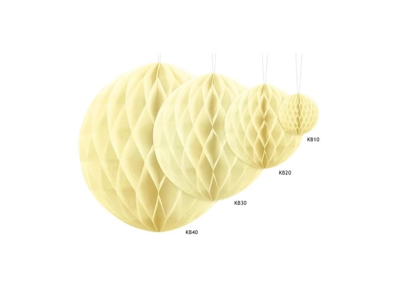 Cremefarbene Papier-Tissue-Kugel, 30 Cm