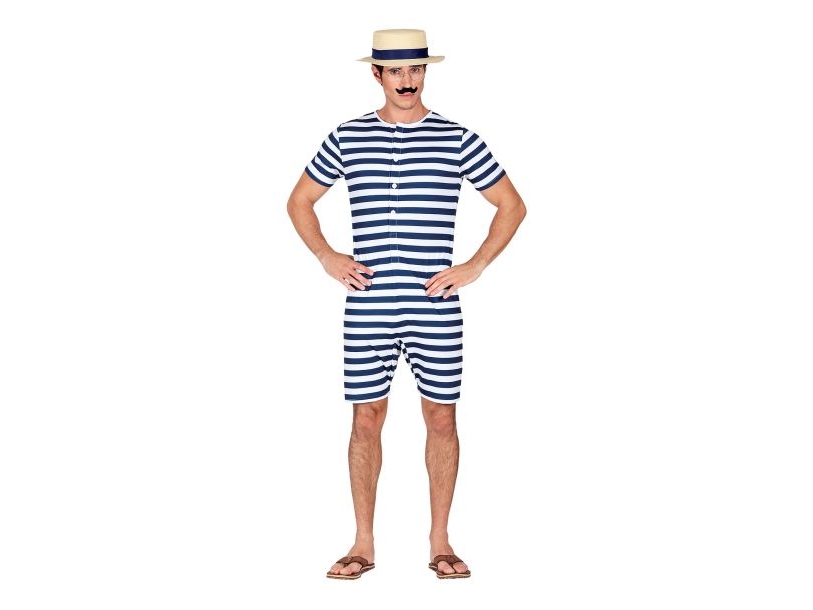 Blauer Altmodischer Badeanzug