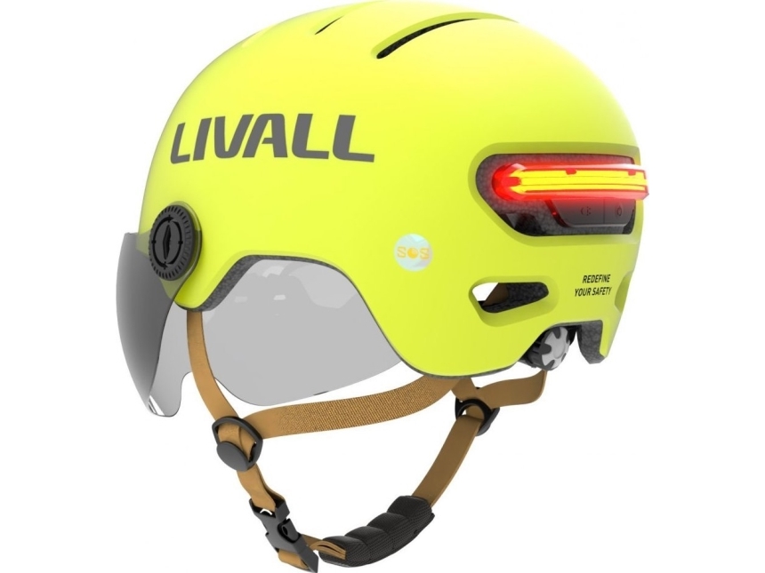Livall stadshj&auml;lm Livall L23 med snabbsensor f&ouml;r fall SOS och LED (L23-L-WHT)